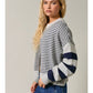 Bryce Open Front Stripe Sweater Cardigan