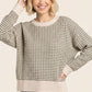 Charlotte Waffle Textured Crew Neck Sweater