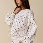 Zoey Crewneck Polka Dot Fleece Crewneck Sweatshirt