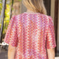 Sequins Ribbed Knit Band Detail Vertical Stripe Sequins Top