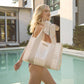 Latte Gingham Bow Jelly Tote Bag (Classic) by Case-Mate