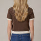 Verity Short Sleeve Color Block Sweater Top
