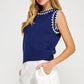 Winchester Embroidered Sleeveless Knit Tank Top