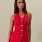Cherry Bomb Vest-Style Romper with Micro Shorts