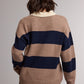Message Colorblock Stripe Collared Sweater