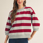 Conviction V-notched Bold Stripe Casual Top