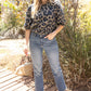 Hadley Fringe Detail Textured Animal Print Top