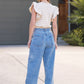 Berea Layered Flutter Short Sleeve Stripe Top