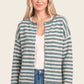 Maria Striped Button Down Sweater Carigan