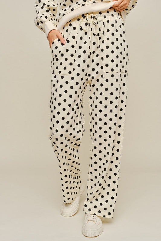 Miller Sweatpants Drawstring Waist Polka Dot Sweatpants