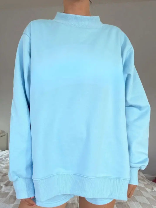 Berry Blue Blank Mockneck Sweatshirt
