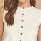 Kentucky Sleeveless Button-Front Peplum Knit Top