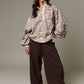 Juliette Leopard Print Snap Button Sweatshirt