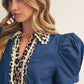 Queens Puff Shoulder Lovely Denim Top