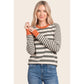 Canyon Contrast Stripe Log Sleeve Knit Top