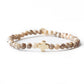 Faith Over Fear Feldspar Stretch Bracelet w/ Cross