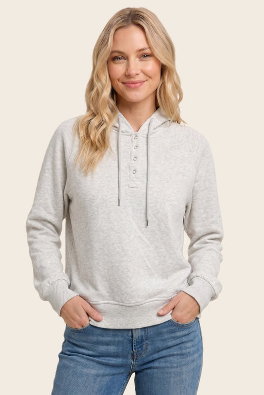 Darla Half Snap Button Long Sleeve Hoodie