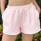 Bali Shorts Dark Navy Blue and White Big Striped Shorts with Pockets