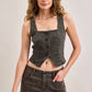 Teton Brown Cheetah Mid Rise Shorts by Hidden Denim