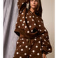 Bodi Shorts Polka Dot Fleece Drawstring Tie Shorts