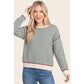 Camdenton Contrast Stripe Long Sleeve Crew Neck Sweater