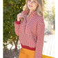 Pacific Open V Neckline with Grommet Detail Ribbed Knit Top