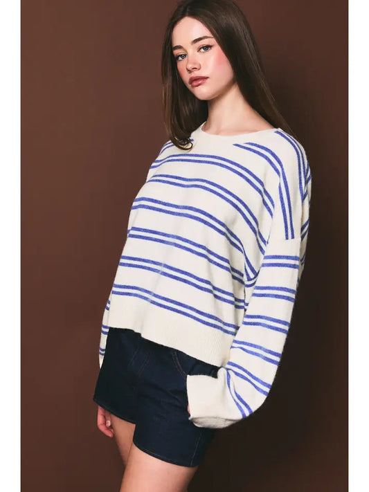 Arthur Ribbed Cropped Contrast Sweater