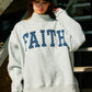 Faith Embroidered Polka-Dot Mock Neck Sweatshirt
