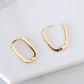 CZ Bar Oval Hoop Earrings