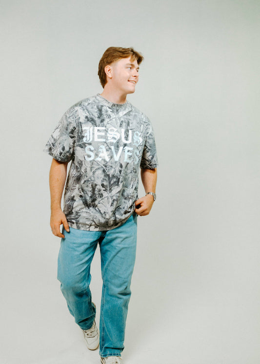 Jesus Saves Unisex Camo Tee