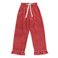 Ruffled Pj Set with Velvet Tie Red w/ Pink Pin Dots