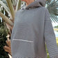 Bali Hoodie Dark Navy Blue and White Big Striped Hoodie
