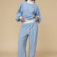 Mesa Mock Neck Stripe Lounge Top