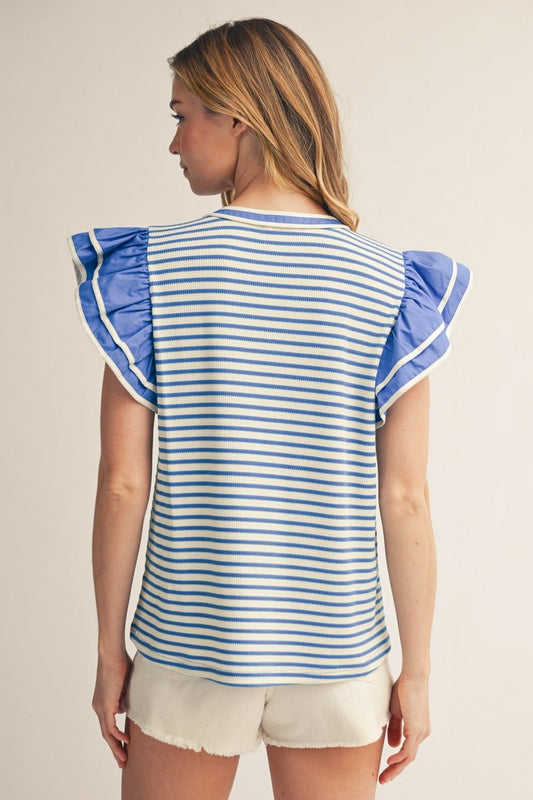 Sally Layered Sleeves Thermo Stripe Top