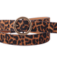 Round Brass Buckle Suede/Genuine Leather Belt｜Minimalist