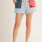 American Flag Shorts Drawstring Waist American Flag Casual Shorts