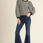 St. Charles Long Puff Sleeve Stripe Top