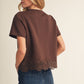 Fuse Lace Patch Hem Detail Solid Top