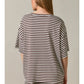 Evelynn Tee Short Sleeve Round Neck Oversized Stripe T-Shirt