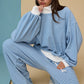 Mesa Mock Neck Stripe Lounge Top