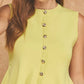 Kentucky Sleeveless Button-Front Peplum Knit Top