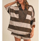 Sadie Top Striped Zip Up Oversized Top