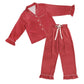 Ruffled Pj Set with Velvet Tie Red w/ Pink Pin Dots