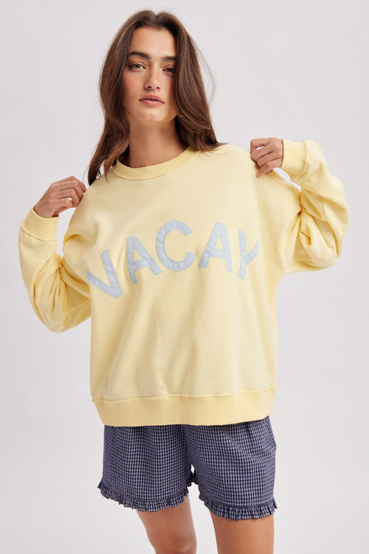 'vacay' Typography Graphic Crewneck Sweatshirt