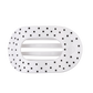 White Polka Dot Party Large Flat Round Hair Clip