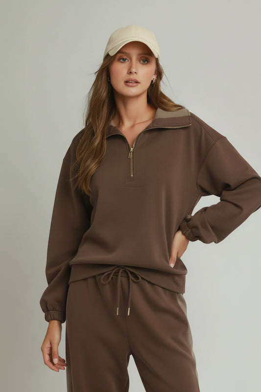 Delete Zip Color Block Pullover