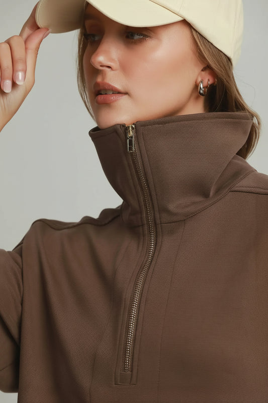 Delete Zip Color Block Pullover