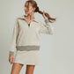Park Polkadot Printed Half Zip Lightweight Top