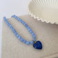 Acrylic Beaded Heart Necklace- WATERPROOF