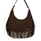 Loretta Suede Fringe Slouchy Bag